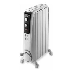 DeLonghi Radiateur Bain D'huile Avec Thermostat Réglable 2000 W Blanc