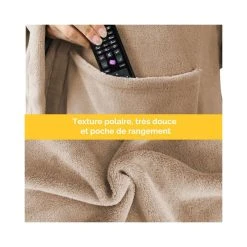 VIVEZEN Couverture Polaire Plaid Intégral Avec Manches Et Poche - Enfant Ou A... -Taurus Alpatec Boutique 873 large 1542796605 poche texture beige