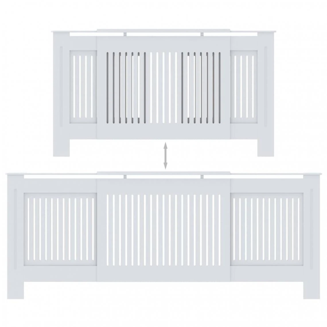 VidaXL Cache-radiateur MDF Blanc 205 Cm 7 VidaXL Cache-radiateur MDF Blanc 205 Cm – Image 5