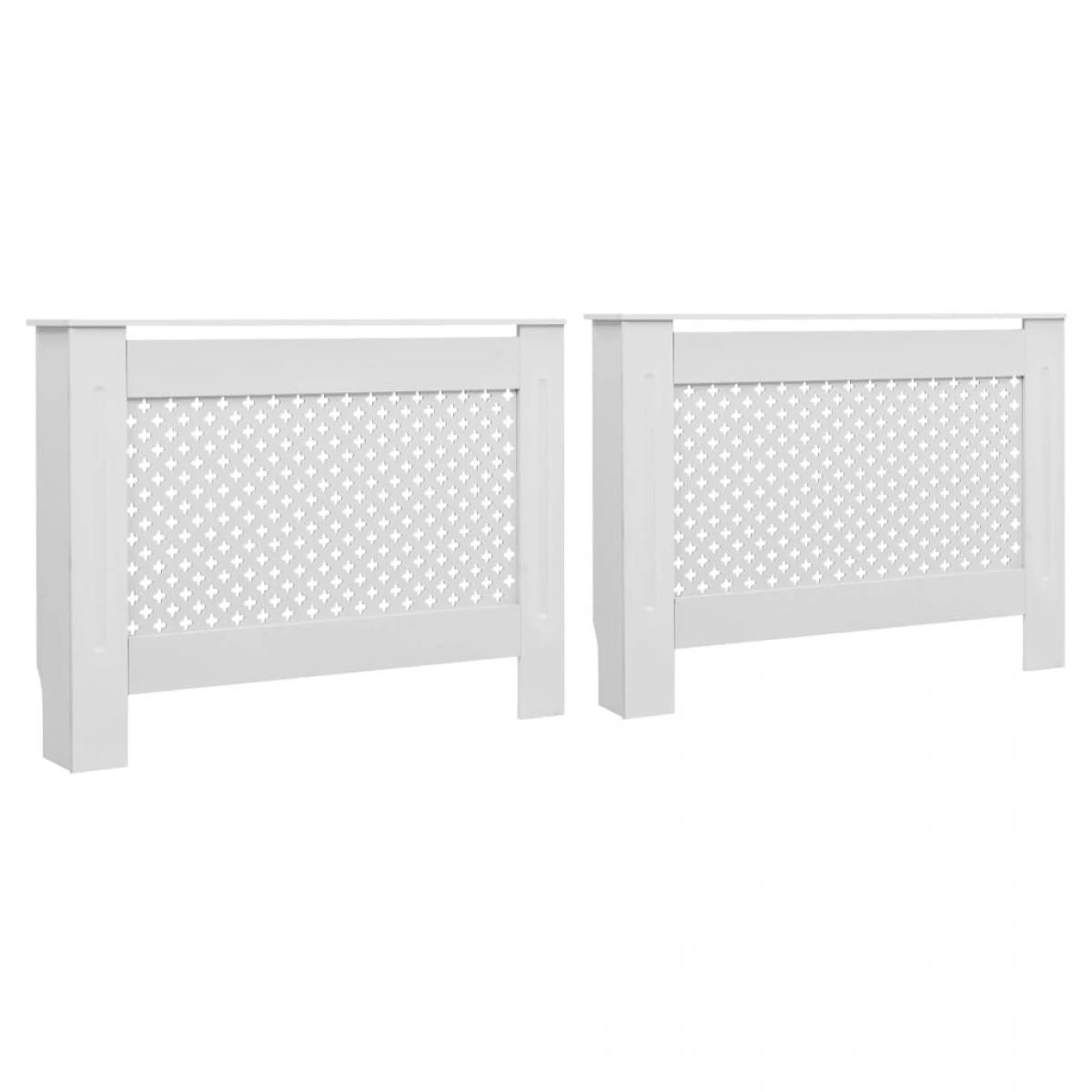 VidaXL Cache-radiateurs 2 Pcs Blanc 112x19x81,5 Cm MDF 4 VidaXL Cache-radiateurs 2 Pcs Blanc 112x19x81,5 Cm MDF – Image 2