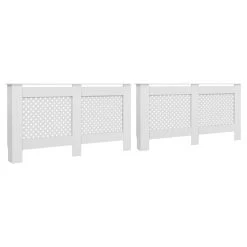 VidaXL Cache-radiateurs 2 Pcs Blanc 152x19x81,5 Cm MDF